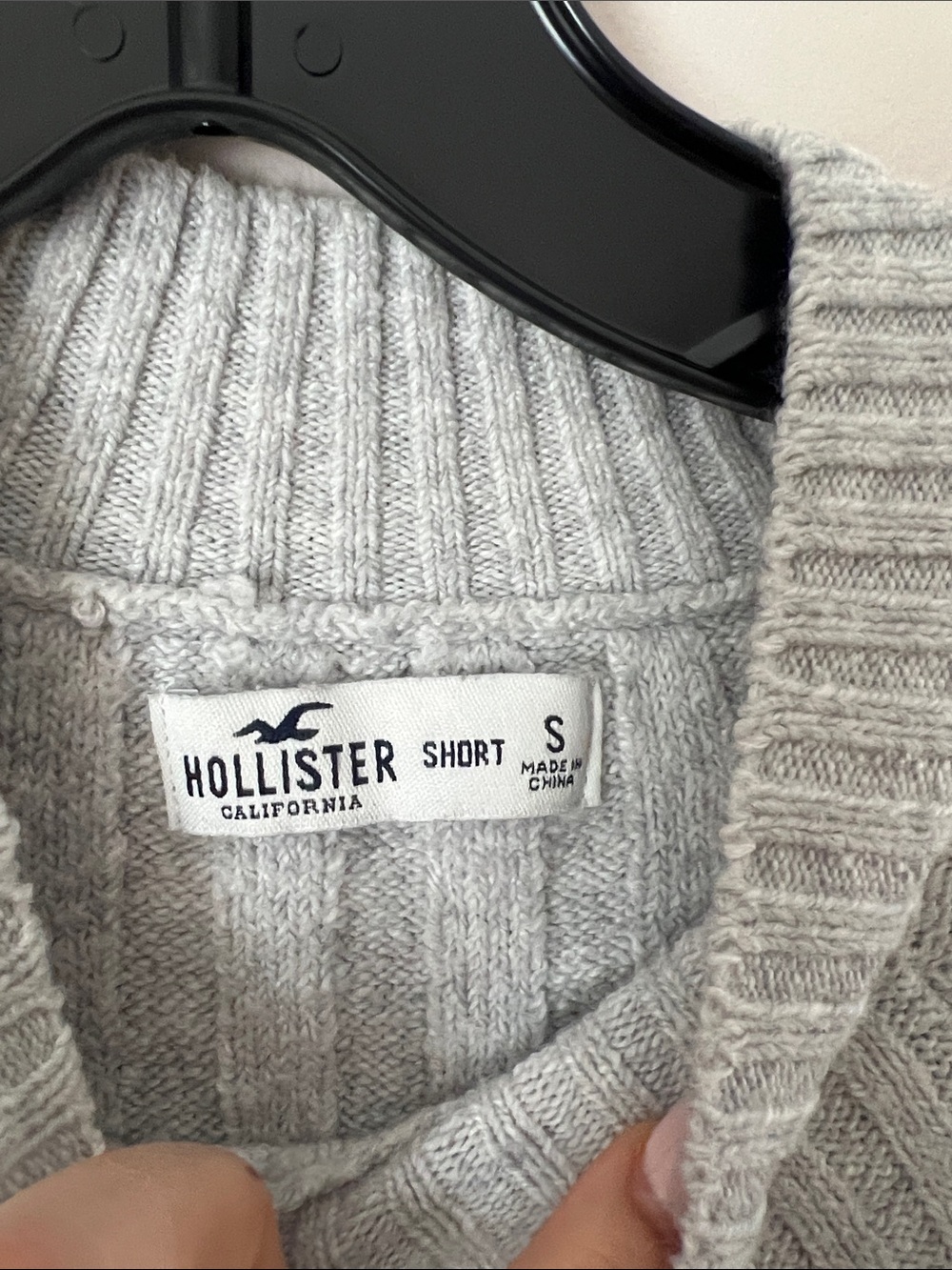 Hollister Gray Ribbed Mock Neck Sweater Dress Tunic Size Small Soft Knit - Picture 3 of 8